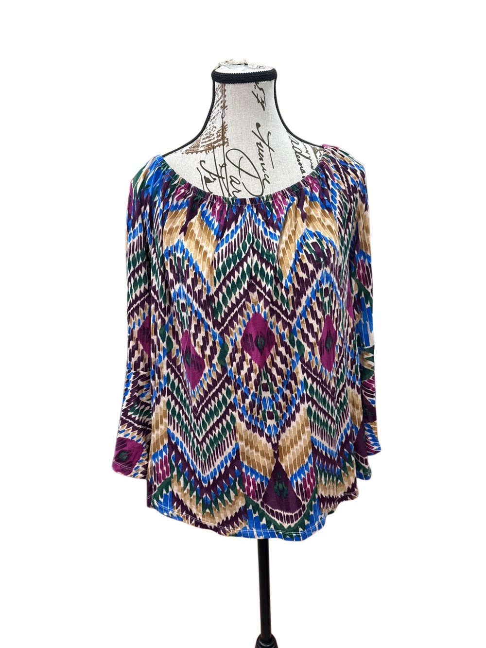Venus X Lascana Multicolor Geometric Print Off-Shoulder Women's Top